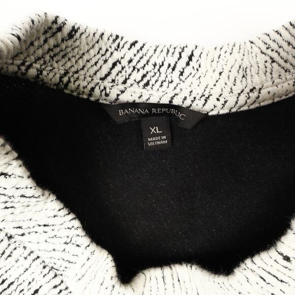 Banana Republic Womens XL Black White Crewneck Long Sleeve Pullover Casual Top - Picture 7 of 8